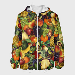 Куртка с капюшоном мужская Вкусные Летние Фрукты, цвет: 3D-белый