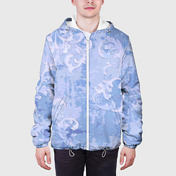 Куртка с капюшоном мужская Винтажный растительный летний орнамент, цвет: 3D-белый — фото 2