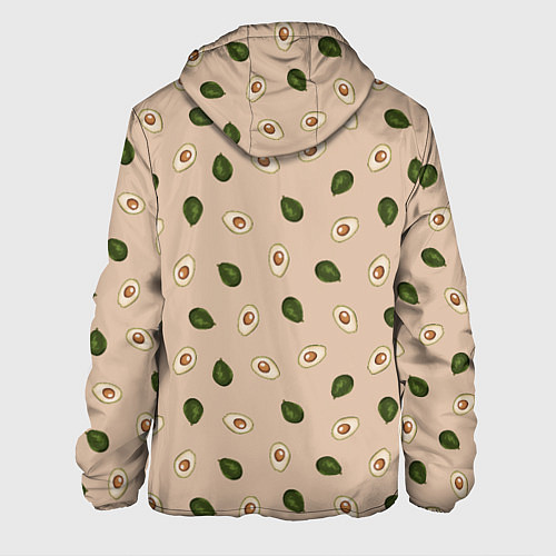 Мужская куртка Авокадо на бежевом паттерн / 3D-Черный – фото 2