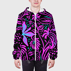 Куртка с капюшоном мужская Цветочная композиция Fashion trend, цвет: 3D-белый — фото 2