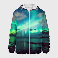 Куртка с капюшоном мужская Aurora borealis, цвет: 3D-белый