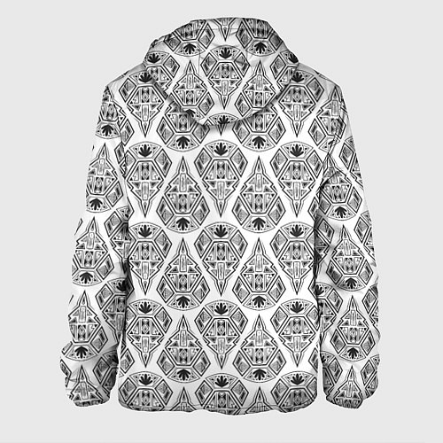 Мужская куртка Черно-белый геометрический узор Арт деко / 3D-Черный – фото 2