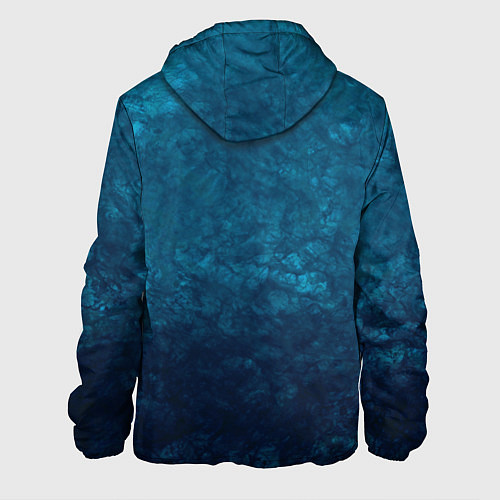 Мужская куртка Синий абстрактный мраморный узор / 3D-Черный – фото 2