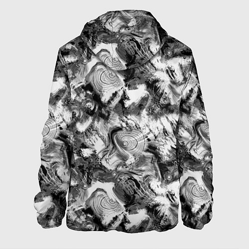 Мужская куртка Абстрактный в серых тонах фон с головой рыбы / 3D-Черный – фото 2