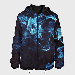 Куртка с капюшоном мужская Неоновые пары дыма - Синий, цвет: 3D-черный