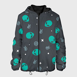 Куртка с капюшоном мужская Aliens pattern, цвет: 3D-черный