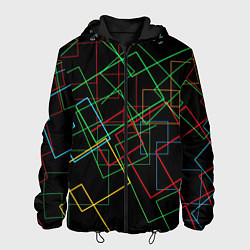Куртка с капюшоном мужская Ночной неон, цвет: 3D-черный