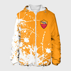 Куртка с капюшоном мужская Roma маленькое лого краска, цвет: 3D-белый