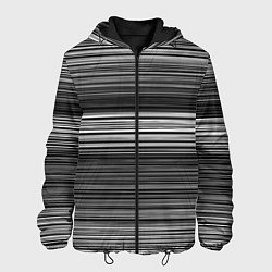 Куртка с капюшоном мужская Black and white thin stripes Тонкие полосы, цвет: 3D-черный