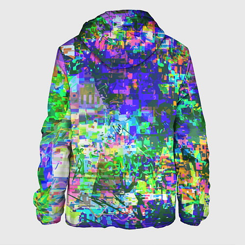 Мужская куртка Красочный авангардный глитч Экспрессия / 3D-Черный – фото 2