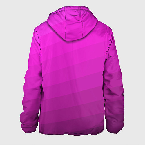 Мужская куртка Розовый неоновый полосатый узор Pink neon / 3D-Черный – фото 2