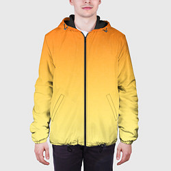 Куртка с капюшоном мужская Оранжевый, желтый градиент, цвет: 3D-черный — фото 2