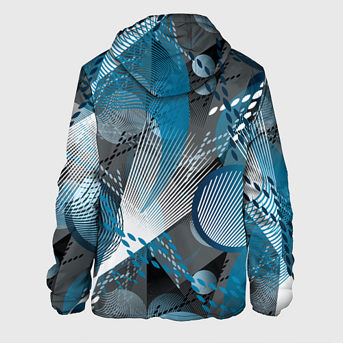 Мужская куртка Абстрактный серо-синий принт / 3D-Черный – фото 2
