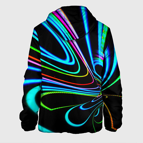 Мужская куртка Неоновый многоцветный узор - Светло-синий / 3D-Черный – фото 2