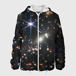 Куртка с капюшоном мужская NASA: Скопление Галактик, цвет: 3D-белый