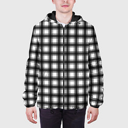 Куртка с капюшоном мужская Black and white trendy checkered pattern, цвет: 3D-черный — фото 2