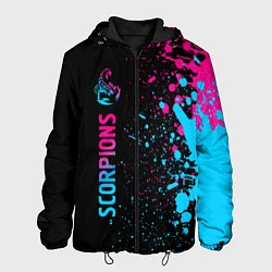 Куртка с капюшоном мужская Scorpions - Neon Gradient, цвет: 3D-черный