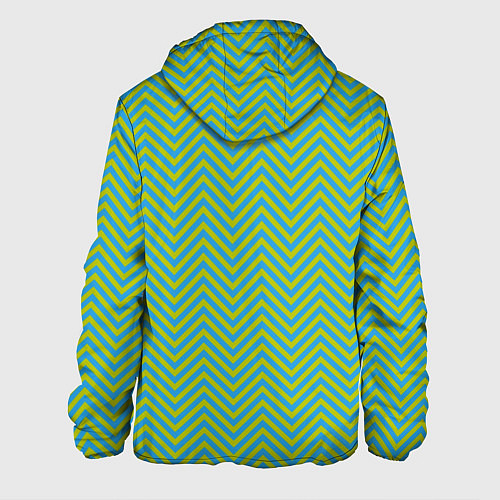 Мужская куртка Зеленые зигзаги / 3D-Черный – фото 2