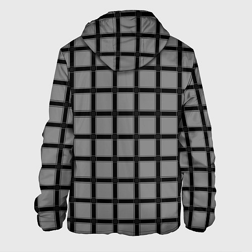 Мужская куртка Темно-серый узор в крупную клетку / 3D-Черный – фото 2