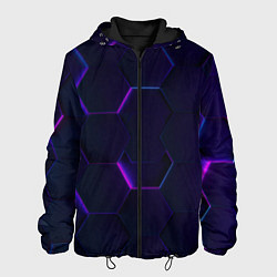Куртка с капюшоном мужская Фигурный фиолетовый фон, цвет: 3D-черный