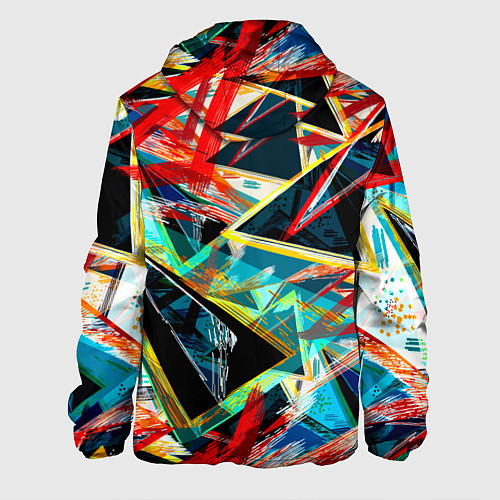 Мужская куртка Яркий абстрактный узор с неоновыми штрихами / 3D-Черный – фото 2