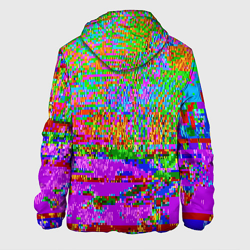 Мужская куртка Пиксельный глитч-арт паттерн / 3D-Черный – фото 2