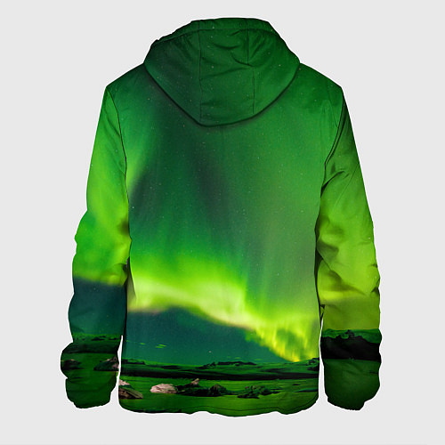 Мужская куртка Абстрактное полярное сияние - Зелёный / 3D-Черный – фото 2