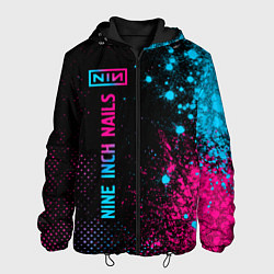 Куртка с капюшоном мужская Nine Inch Nails - neon gradient, цвет: 3D-черный