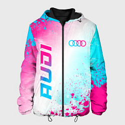 Мужская куртка Audi neon gradient style: символ и надпись вертика
