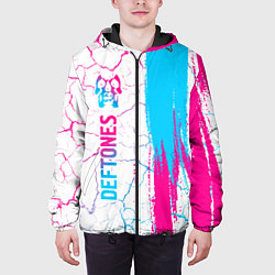 Куртка с капюшоном мужская Deftones neon gradient style: по-вертикали, цвет: 3D-черный — фото 2
