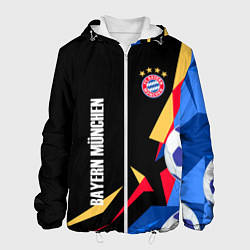 Куртка с капюшоном мужская Bayern munchen Sport - цветные геометрии, цвет: 3D-белый