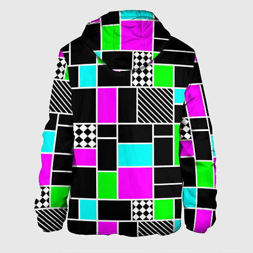 Мужская куртка Неоновый геометрический узор на черном / 3D-Черный – фото 2