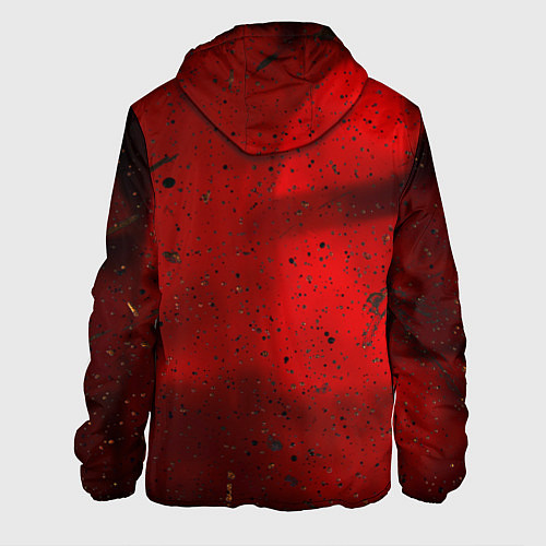Мужская куртка Абстрактный красный дым и брызги тёмной краски / 3D-Черный – фото 2