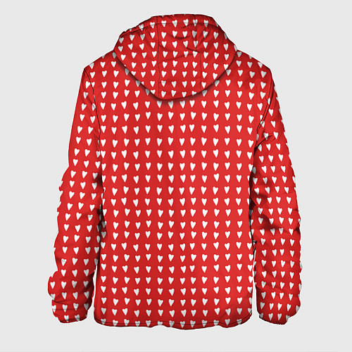 Мужская куртка Красные сердечки паттерн / 3D-Черный – фото 2