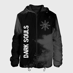 Куртка с капюшоном мужская Dark Souls glitch на темном фоне: символ и надпись, цвет: 3D-черный