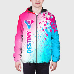 Куртка с капюшоном мужская Destiny neon gradient style: по-вертикали, цвет: 3D-черный — фото 2