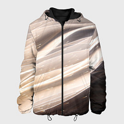 Куртка с капюшоном мужская Абстрактные волны и огни бесконечности, цвет: 3D-черный