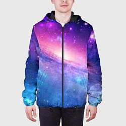 Куртка с капюшоном мужская Космическая воронка, цвет: 3D-черный — фото 2