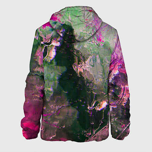 Мужская куртка Абстрактные краски и силуэты / 3D-Черный – фото 2