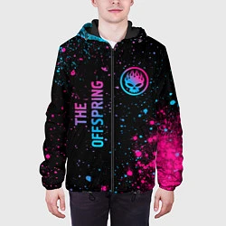 Куртка с капюшоном мужская The Offspring - neon gradient: надпись, символ, цвет: 3D-черный — фото 2