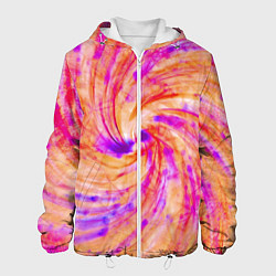 Куртка с капюшоном мужская Color swirls, цвет: 3D-белый