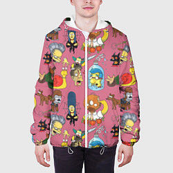 Куртка с капюшоном мужская Персонажи Симпсонов - horror pattern, цвет: 3D-белый — фото 2