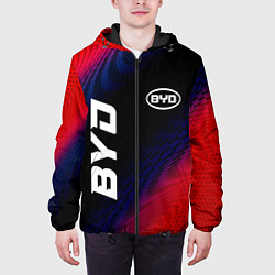 Куртка с капюшоном мужская BYD красный карбон, цвет: 3D-черный — фото 2