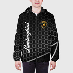 Куртка с капюшоном мужская Lamborghini карбон, цвет: 3D-черный — фото 2