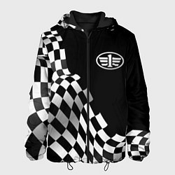 Куртка с капюшоном мужская FAW racing flag, цвет: 3D-черный