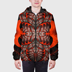 Куртка с капюшоном мужская Готический узор, цвет: 3D-черный — фото 2