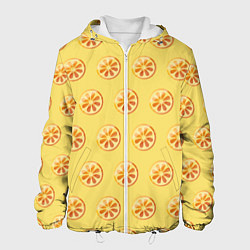 Куртка с капюшоном мужская Апельсин Паттерн - Желтая версия, цвет: 3D-белый