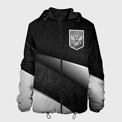 Куртка с капюшоном мужская Russia - black & white, цвет: 3D-черный