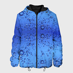 Куртка с капюшоном мужская Капли воды - текстура, цвет: 3D-черный