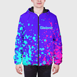 Куртка с капюшоном мужская Глейпнир краска арт, цвет: 3D-черный — фото 2